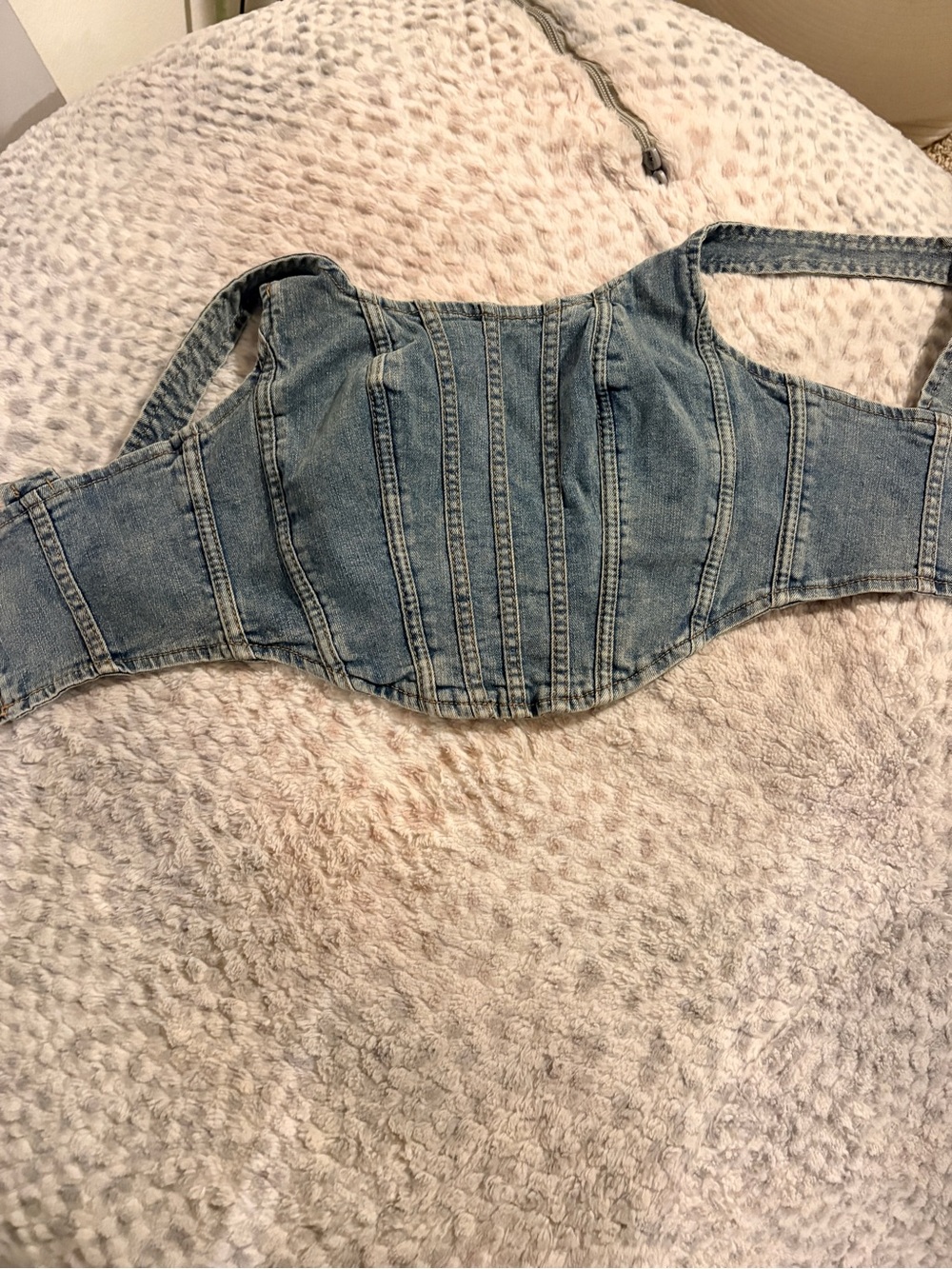 Denim Corset Top - Light Blue Women Jeans Style